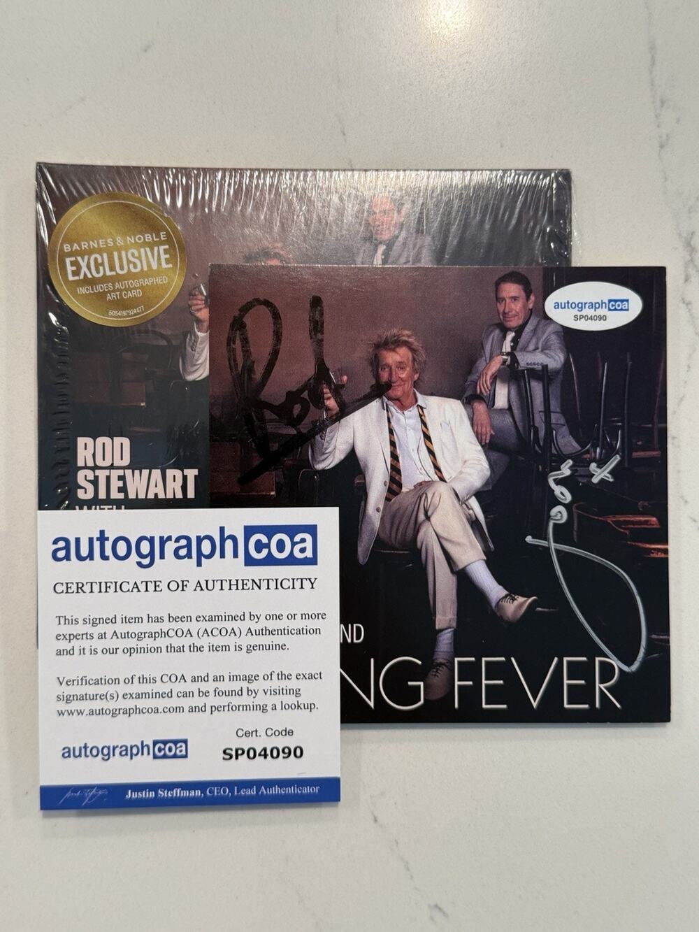 Rod Stewart & Jools Holland Double Signed COA ACOA Swing Fever CD AUTOGRAPH #3